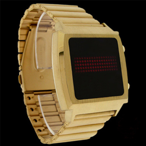 gold led watch