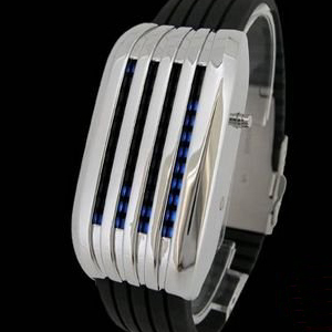 silver led watch