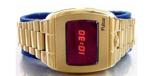 Pulsar LED watch Golden color