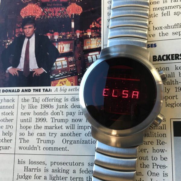 ovo classics led red lens watch with custom name elsa