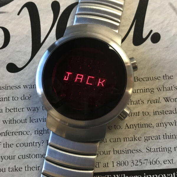 ovo classics led red lens watch with custom name jack