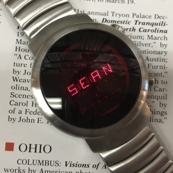 ovo classics led red lens watch with custom name sean